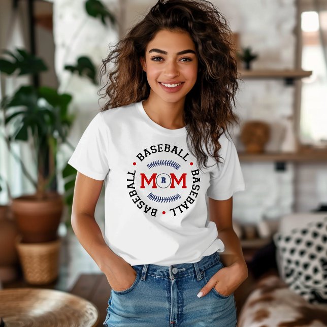 Monogram Baseball Mother Gift T-Shirt (Creator Uploaded)
