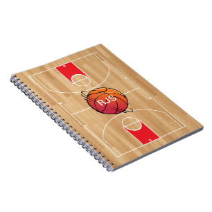 Monogram Basketball on basketball court Notebook