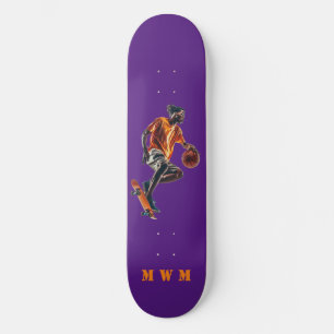 Monogram Basketball Unique Design Skateboard