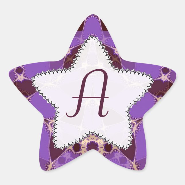 Monogram Batik Purple Star Sticker (Front)