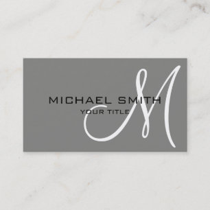 Monogram Battleship grey colour background Business Card