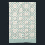 Monogram Beach Sand Dollar Pattern Baking Kitchen Towel<br><div class="desc">A pretty sand dollar pattern decorates this kitchen towel. Personalize it with your monogram initial. Designed for you by Blackberry Boulevard.</div>