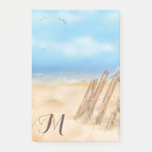 Monogram Beach Scene   You Customize Post-it Notes