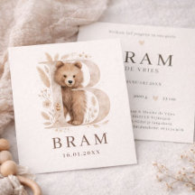Monogram Beer Neutral Wild Animal Boy Birth