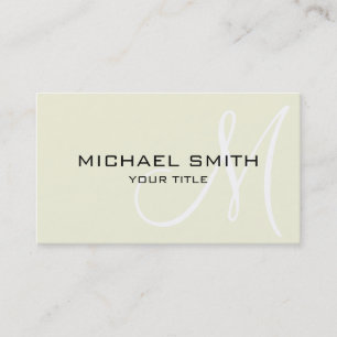 Monogram Beige colour background Business Card