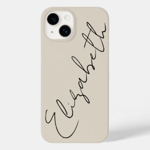 Monogram Beige Modern Minimalist Feminine Case-Mate iPhone 14 Case