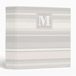 Monogram beige stripes binder