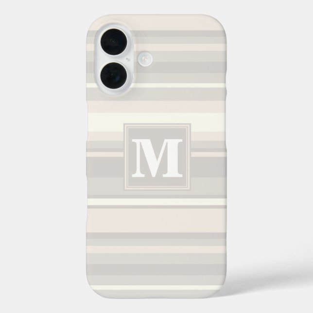 Monogram beige stripes  Case-Mate iPhone case (Back)