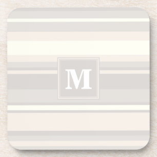 Monogram beige stripes coaster
