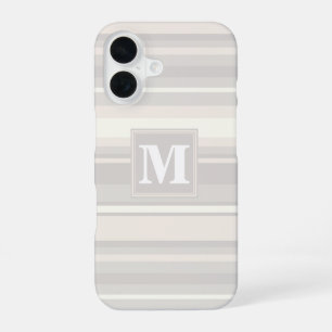 Monogram beige stripes iPhone 16 case