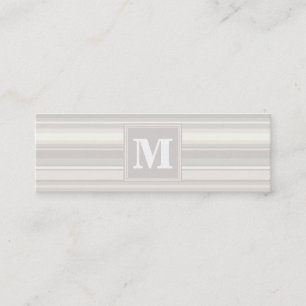 Monogram beige stripes mini business card