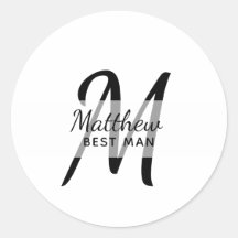 Monogram BEST MAN Groomsmen Groomsman Add Name