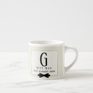 Monogram BEST MAN Groomsmen Groomsman Fleurdelis Espresso Cup