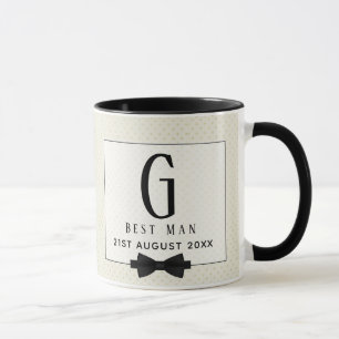 Monogram BEST MAN Groomsmen Groomsman Fleurdelis Mug