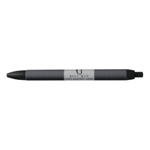 Monogram BEST MAN Groomsmen Groomsman PinStripes Black Ink Pen