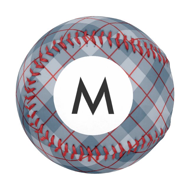 Monogram Bias Plaid Blue-Red Stripe Baseball (Front Left)