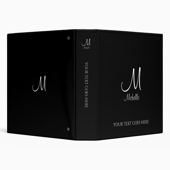 Monogram Binder Add Text Initial Letter Template (Background)