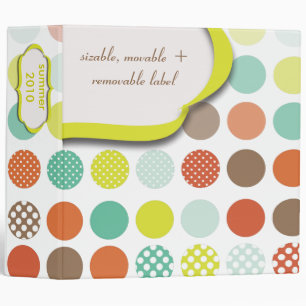 Monogram binders, colourful polka dots binder