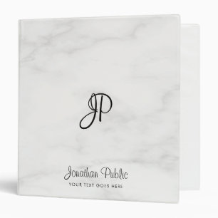Monogram Binders Handwritten Marble Look Template