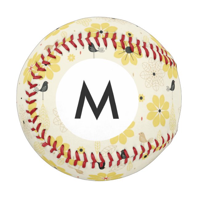 Monogram Bird Garden Baseball (Front Left)