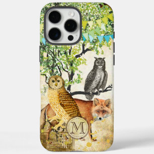 Monogram Birdcage Vintage Owl Fox Tree iPhone iPhone 16 Pro Max Case