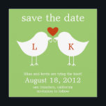 Monogram Birds Save The Date Card - Lime<br><div class="desc">This chic and modern save the date card, featuring a silhouette of two love birds holding their wedding rings, is sure to leave your friends and family smiling as they open their mail. The background colour can be customized to any colour you like (see instructions below). We've also made this...</div>