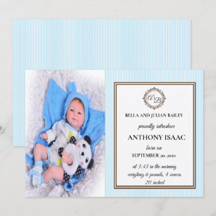 Monogram Birth Announcement