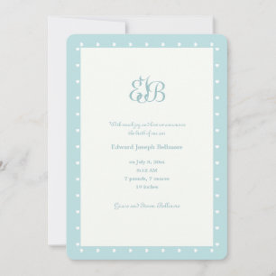 Monogram Birth Announcement blue