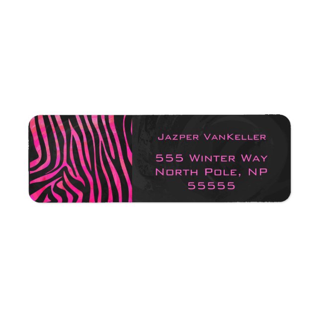 Monogram Black and Hot Pink Zebra Design (Front)