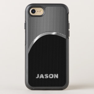 Monogram Black And Silver Metallic Mash Pattern OtterBox Symmetry iPhone 8/7 Case