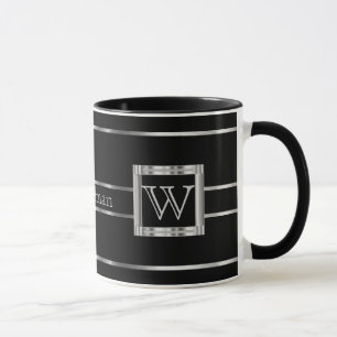 Monogram  Black and Silver  Mug