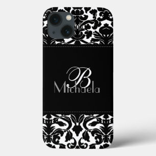 Monogram Black and White Damask iPad Air Case