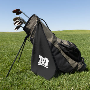 Monogram Black and White Golf Towel