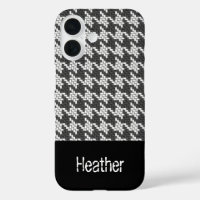 Monogram black and white houndstooth pattern