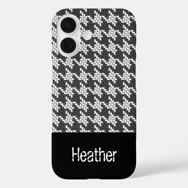 Monogram black and white houndstooth pattern  Case-Mate iPhone case (Back)