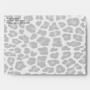Monogram Black and White Leopard Print Envelope