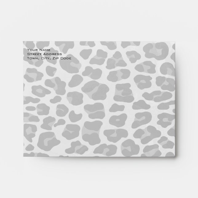 Monogram Black and White Leopard Print Envelopes (Front)