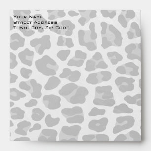 Monogram Black and White Leopard Print Envelopes
