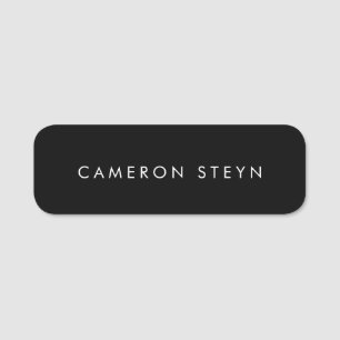 Monogram Black And White Minimalist Name Tag