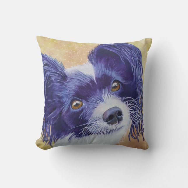 MONOGRAM BLACK AND WHITE PAPILLON THROW PILLOW (Front)