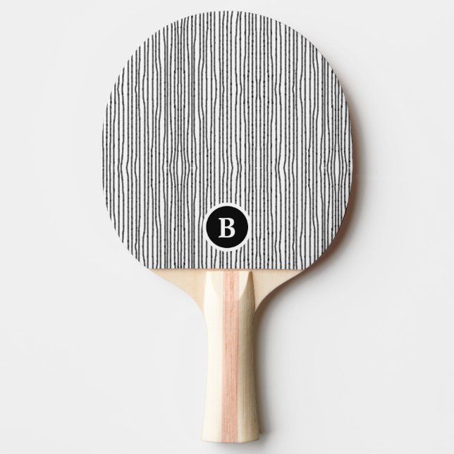 Monogram Black and White   Ping Pong Paddle (Front)