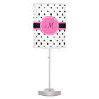 Monogram Black and White Polka Dot with Hot Pink