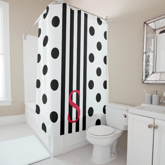 Monogram Black And White Stripe And Polka Dots (In Situ)
