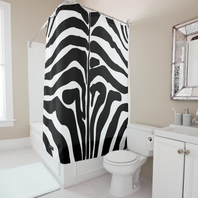 Monogram Black and White Striped Zebra Pattern (In Situ)