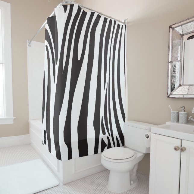 Monogram Black and White Striped Zebra Pattern (In Situ)