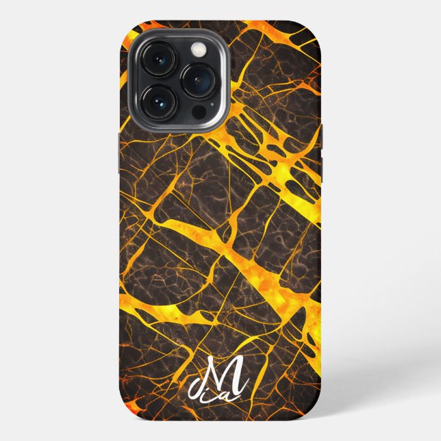 Monogram Black and yallow case iphone13 pro max  (Back)