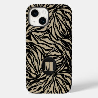 Monogram Black Beige Animal Print