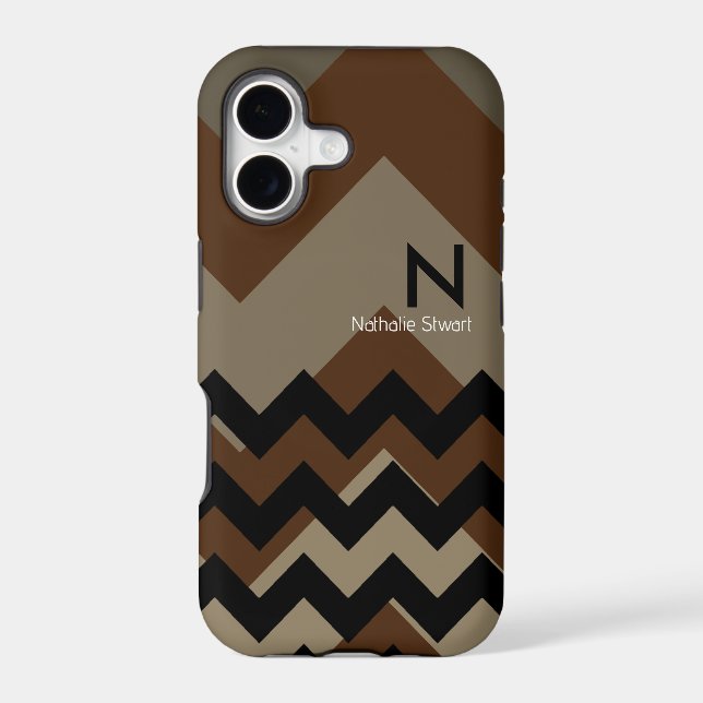 Monogram Black Brown Chevron  (Back)
