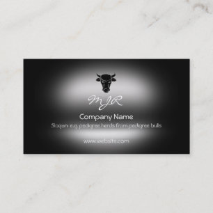 Monogram, Black Bull Head, metallic-effect Business Card