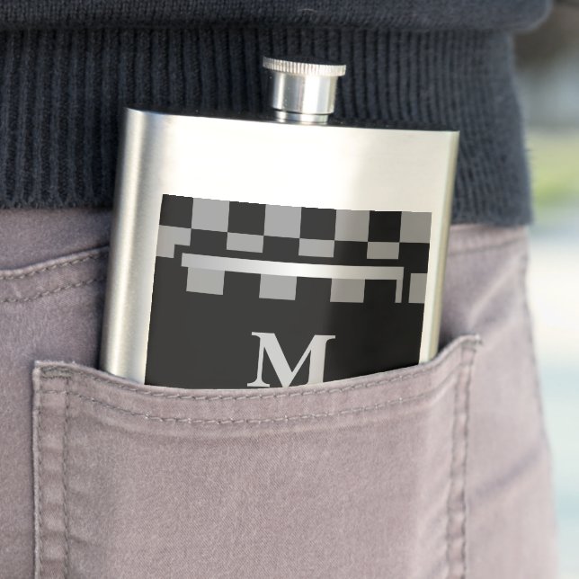 Monogram Black Checkered  Hip Flask (In Situ)